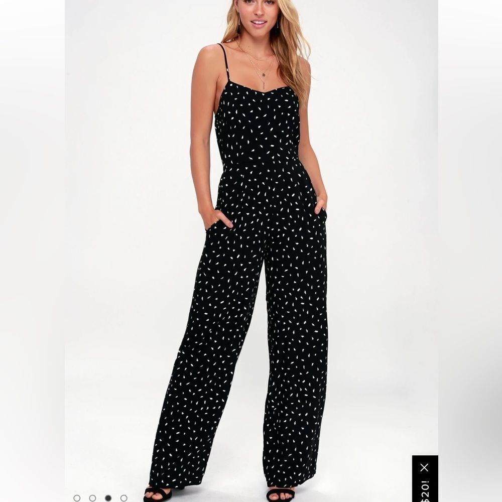 Lulu's Black and White Jumpsuit